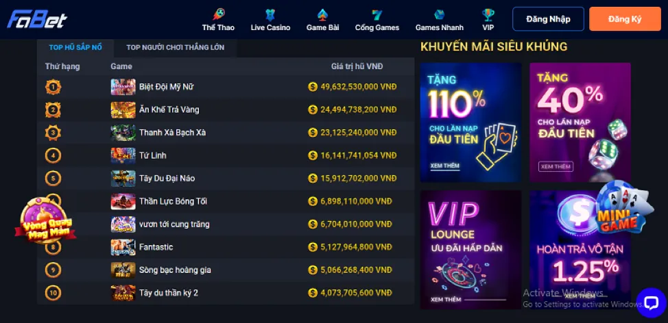 Giao diện ứng dụng Gavip999